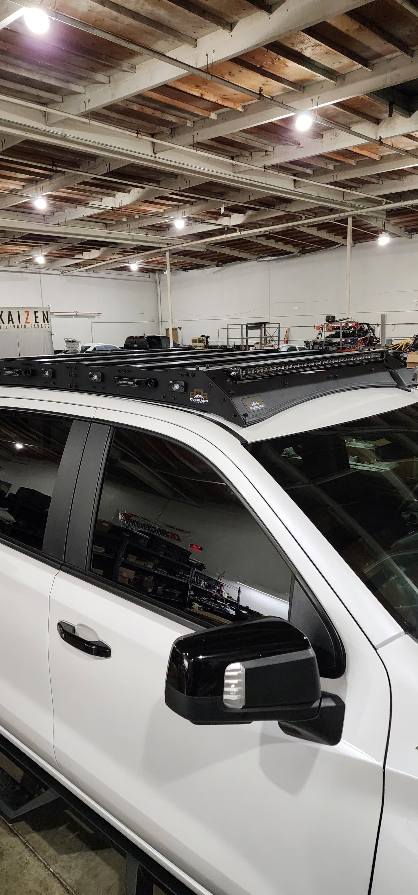 Chevy Silverado Condor Roof Rack w/Rigid Industries Original Adapt Lightbar Cut Out