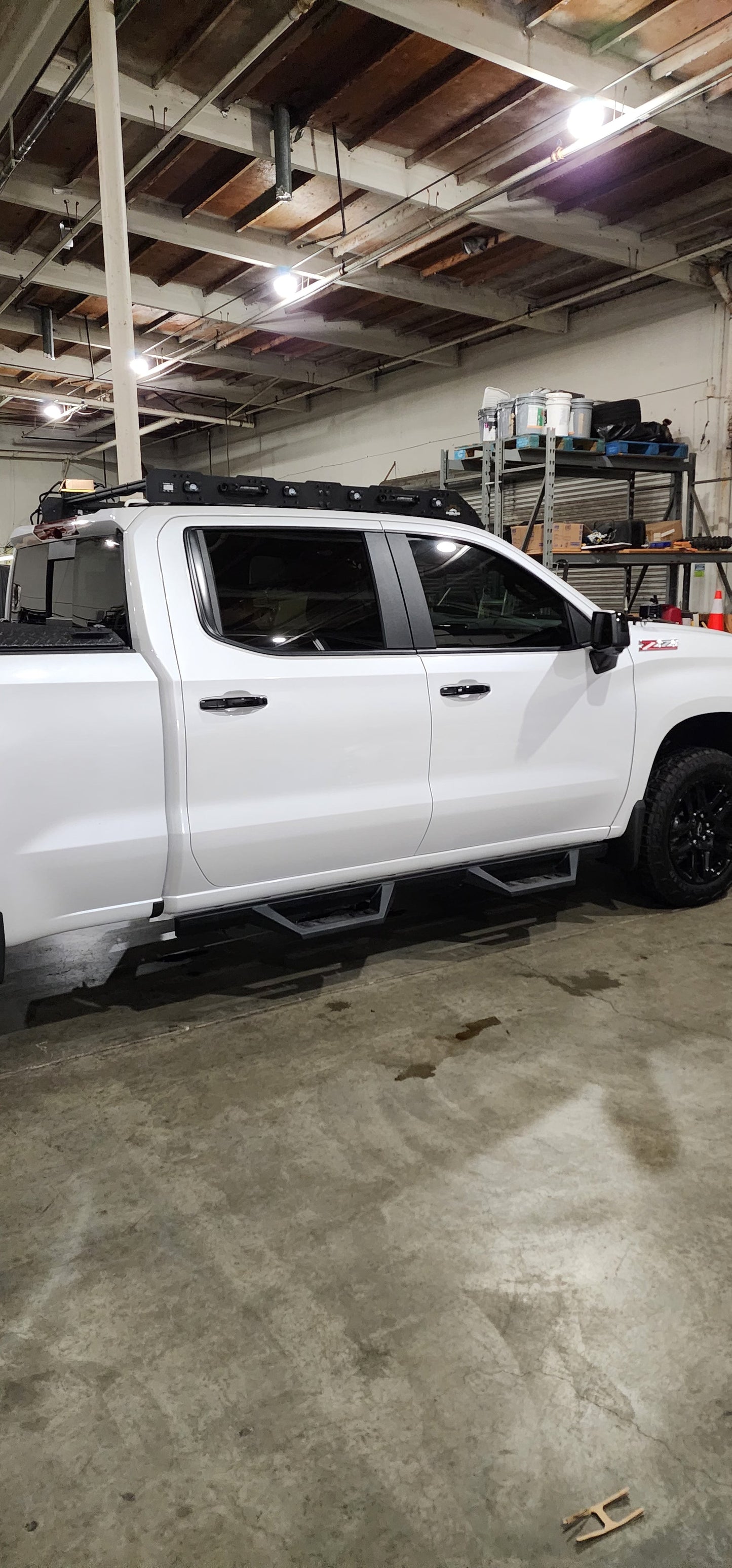 Chevy Silverado Condor Roof Rack w/Rigid Industries New E Adapt Light Bar Cut Out