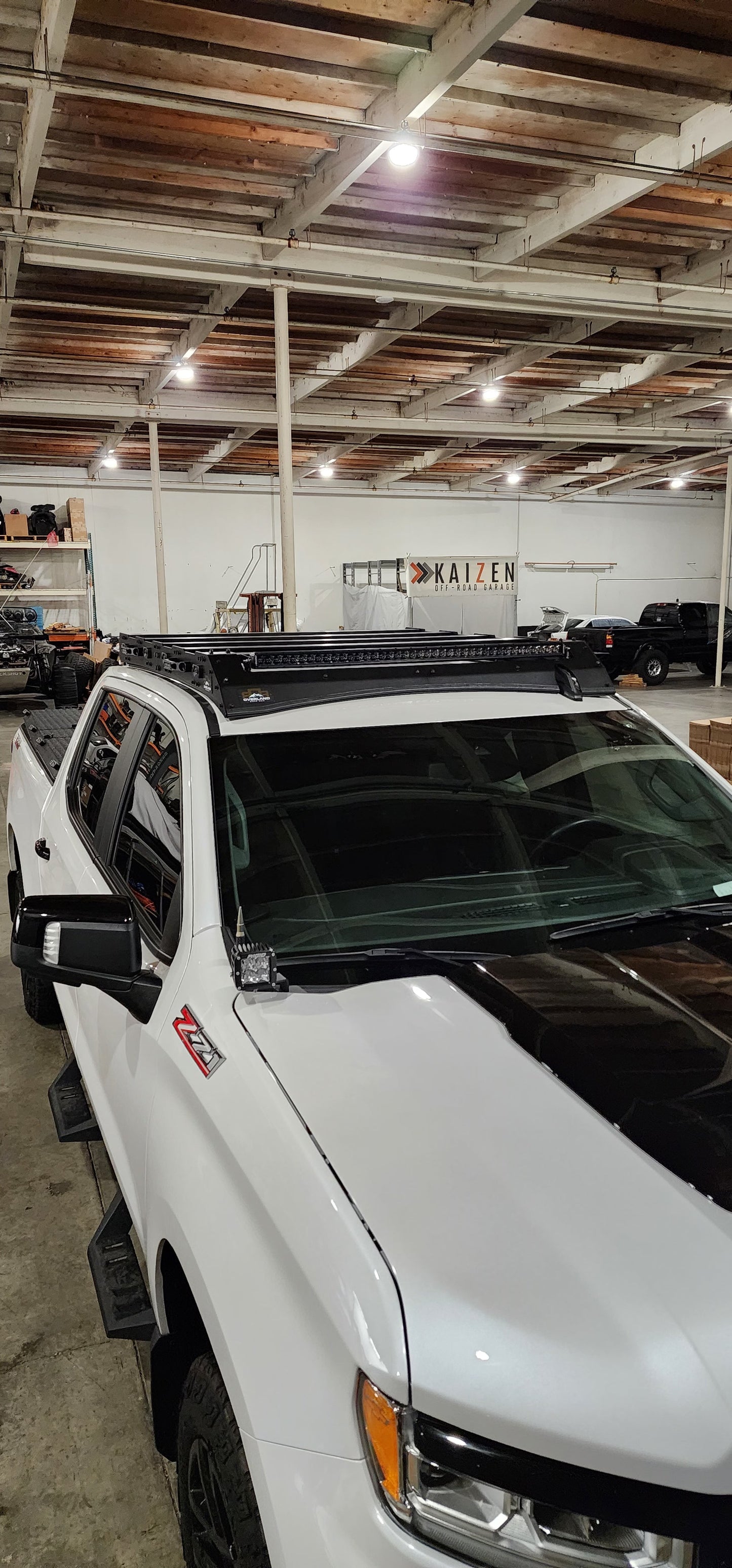Chevy Silverado Condor Roof Rack w/Rigid Industries Original Adapt Lightbar Cut Out